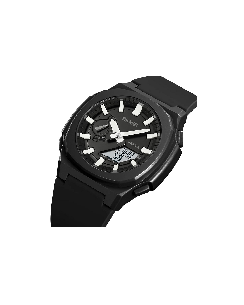 Ψηφιακό/αναλογικό ρολόι χειρός – Skmei - 2091 - White/White screen