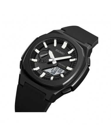 Ψηφιακό/αναλογικό ρολόι χειρός – Skmei - 2091 - White/White screen