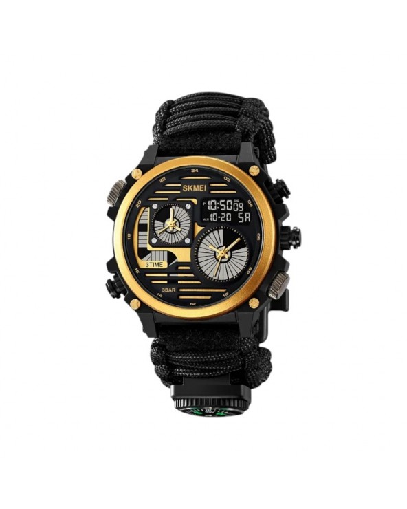 Ψηφιακό/αναλογικό ρολόι χειρός – Skmei - 2202 - Gold/Black Rope