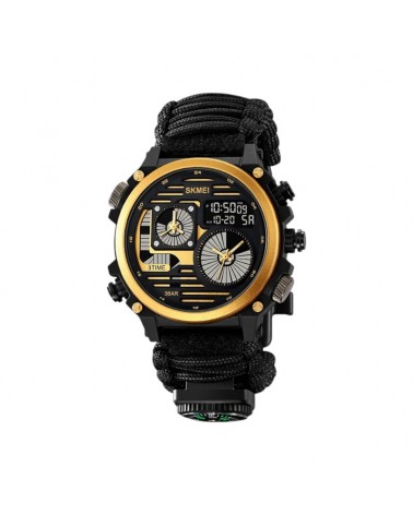 Ψηφιακό/αναλογικό ρολόι χειρός – Skmei - 2202 - Gold/Black Rope