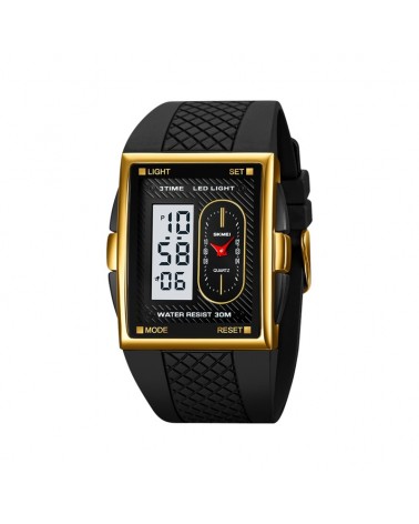 Ψηφιακό/αναλογικό ρολόι χειρός – Skmei - 2213 - Black/Gold/White