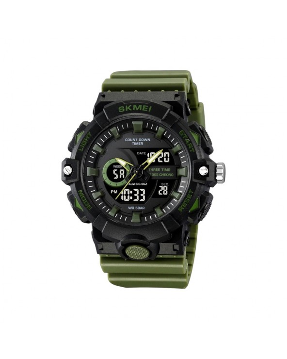 Ψηφιακό/αναλογικό ρολόι χειρός – Skmei - 2225 - Green