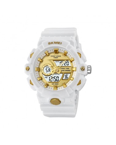 Ψηφιακό/αναλογικό ρολόι χειρός – Skmei - 2225 - White/Gold
