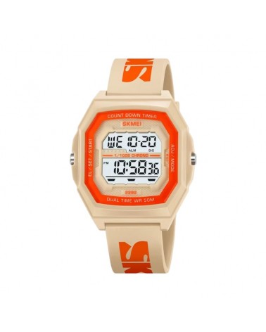 Ψηφιακό ρολόι χειρός - Skmei - 2282 - Beige/Orange
