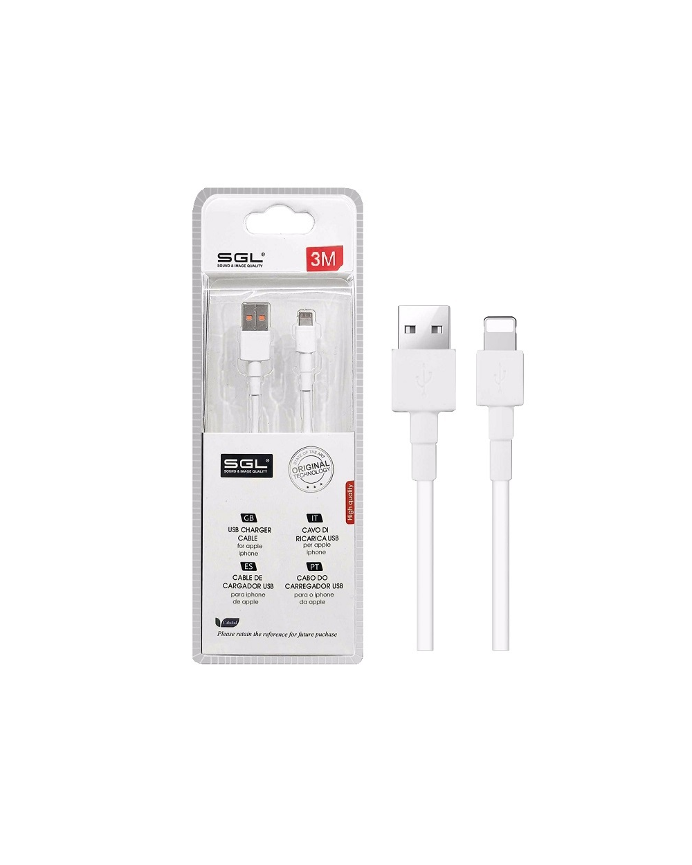 Καλώδιο φόρτισης &amp;amp; data - USB to Lightning - 3m - D5 -194721