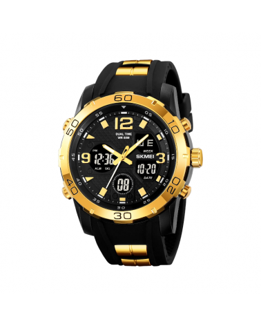 Ψηφιακό/αναλογικό ρολόι χειρός – Skmei - 2102 - Gold/Black