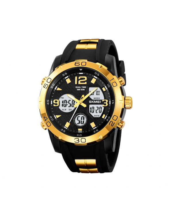 Ψηφιακό/αναλογικό ρολόι χειρός – Skmei - 2102 - Gold/White