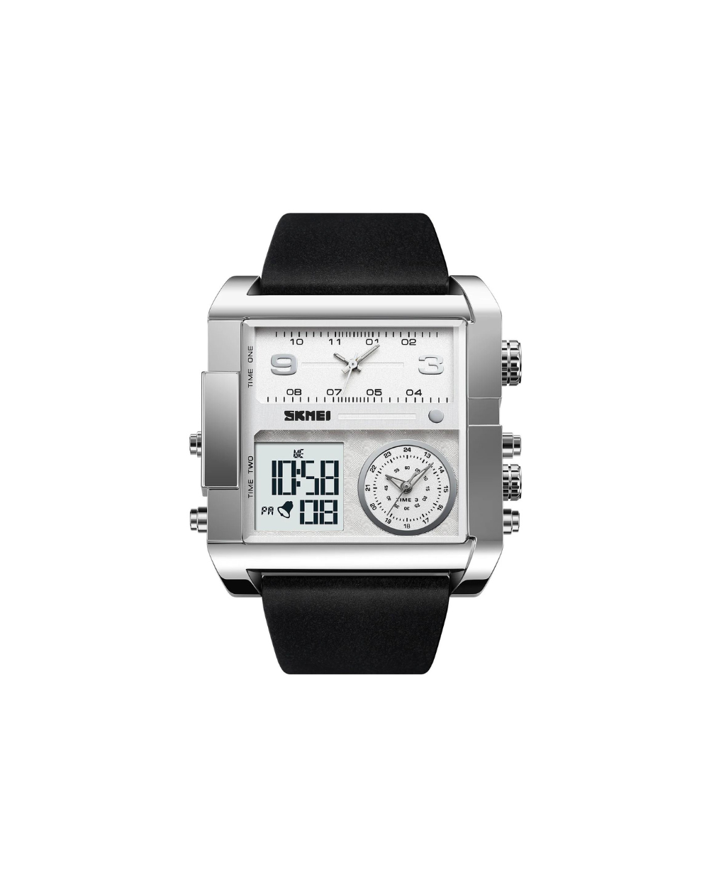 Ψηφιακό/αναλογικό ρολόι χειρός – Skmei - 2020 - Silver/White