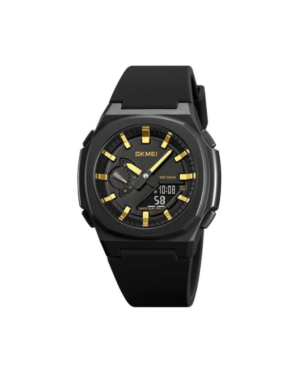 Ψηφιακό/αναλογικό ρολόι χειρός – Skmei - 2091 - Gold/Black screen
