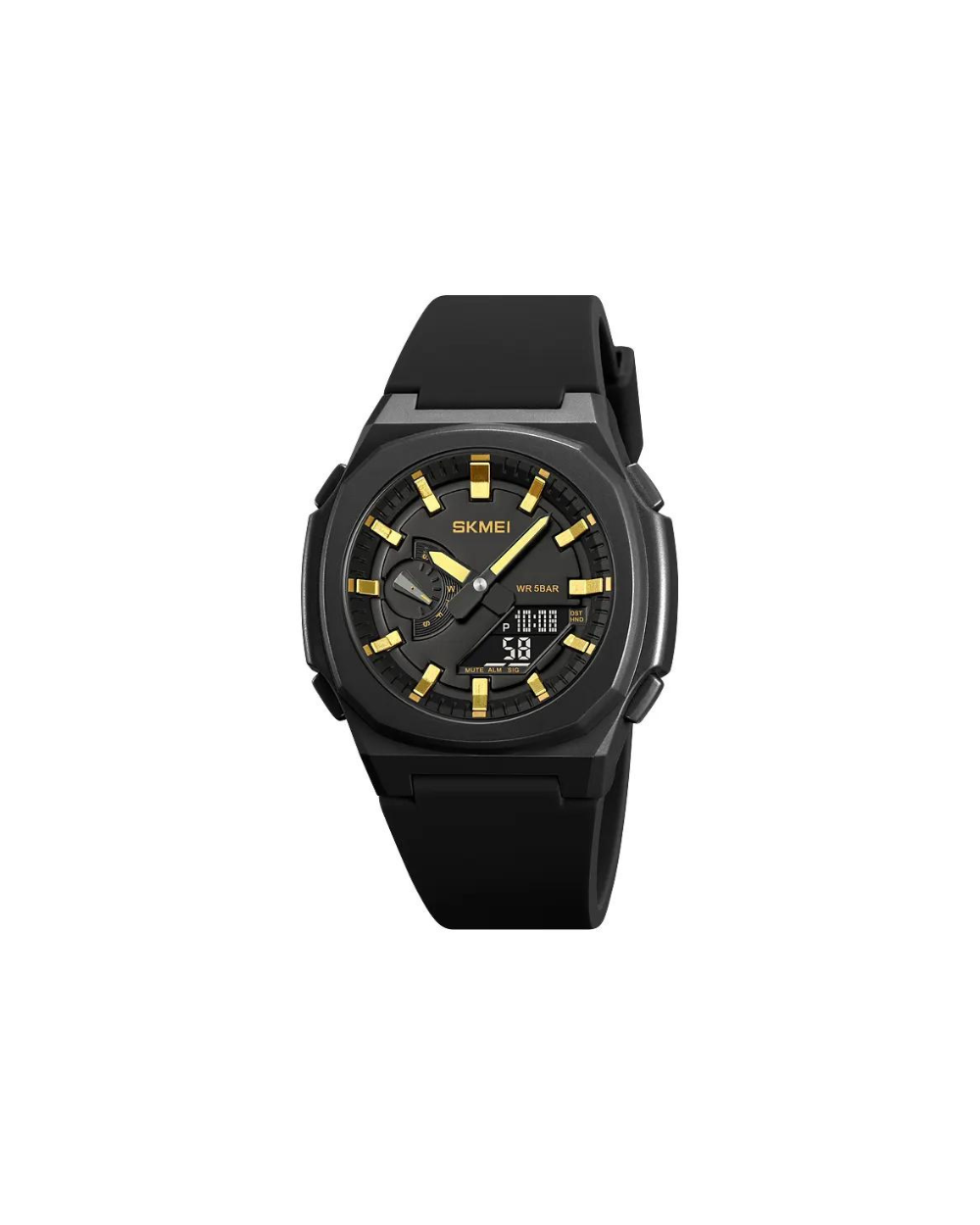 Ψηφιακό/αναλογικό ρολόι χειρός – Skmei - 2091 - Gold/Black screen