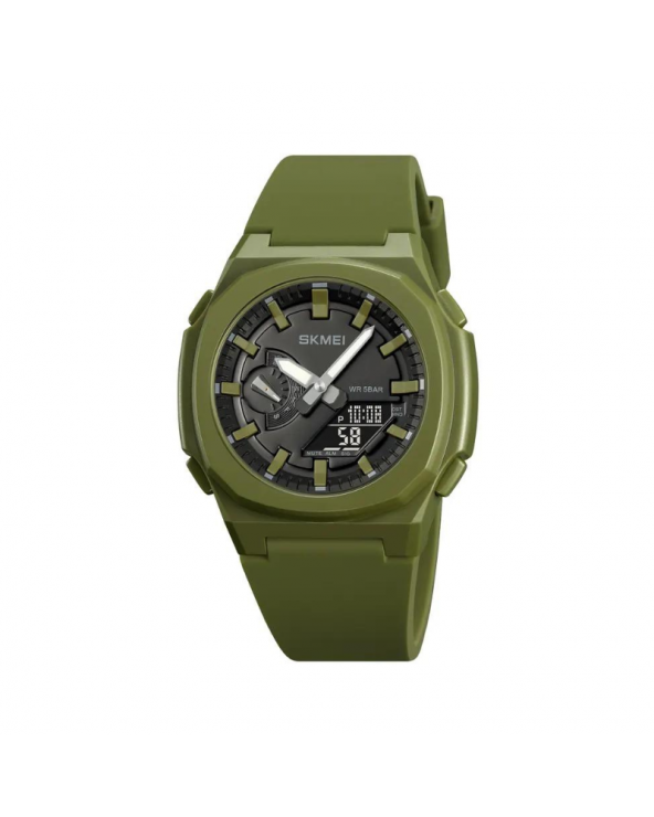Ψηφιακό/αναλογικό ρολόι χειρός – Skmei - 2091 - Green/Black screen