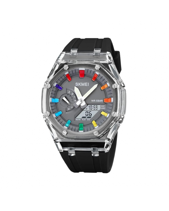 Ψηφιακό/αναλογικό ρολόι χειρός – Skmei - 2100 - Black/Grey