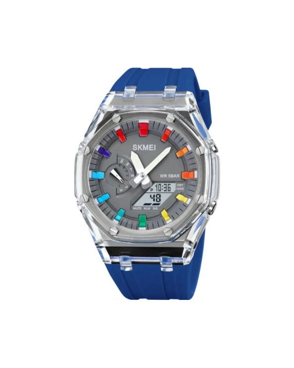 Ψηφιακό/αναλογικό ρολόι χειρός – Skmei - 2100 - Blue
