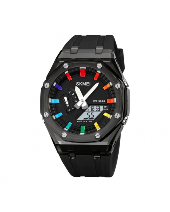Ψηφιακό/αναλογικό ρολόι χειρός – Skmei - 2100 - Black/White
