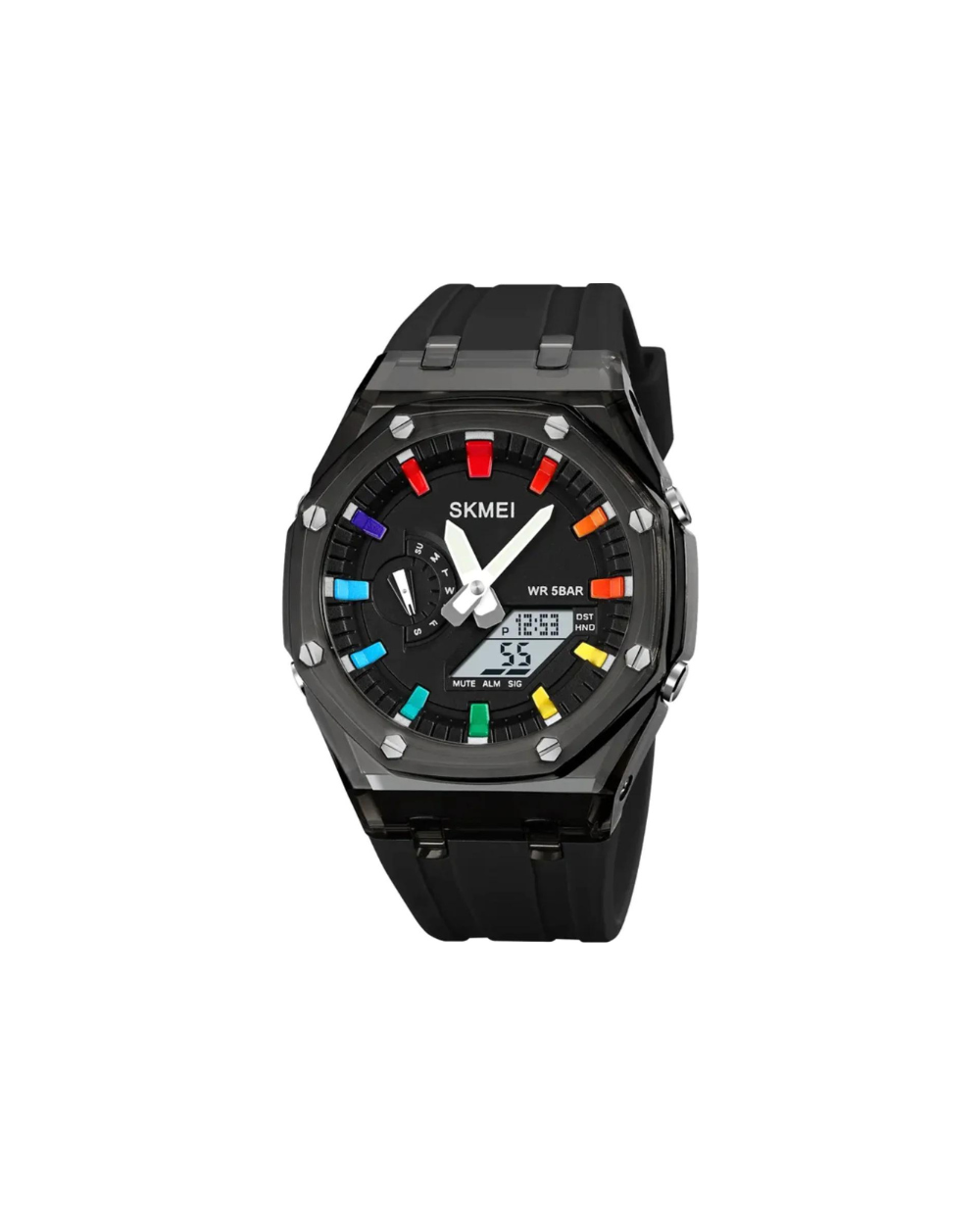 Ψηφιακό/αναλογικό ρολόι χειρός – Skmei - 2100 - Black/White