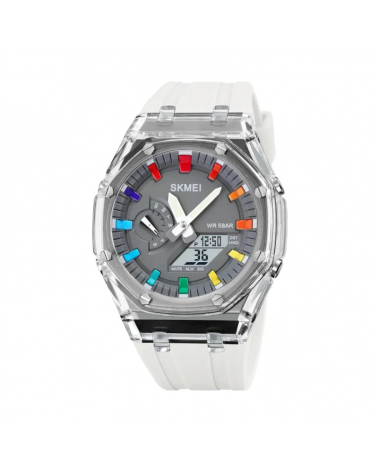 Ψηφιακό/αναλογικό ρολόι χειρός – Skmei - 2100 - White/Grey