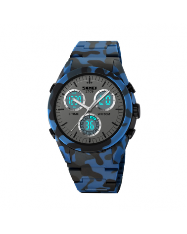 Ψηφιακό/αναλογικό ρολόι χειρός – Skmei - 2109 - Army Dark  Blue