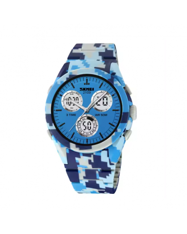 Ψηφιακό/αναλογικό ρολόι χειρός – Skmei - 2109 - Army Light Blue