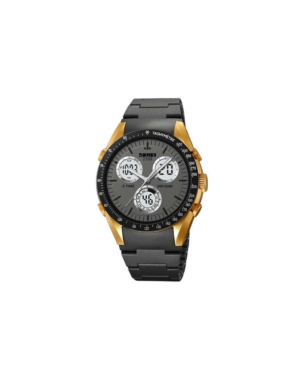 Ψηφιακό/αναλογικό ρολόι χειρός – Skmei - 2109 - Black/Gold