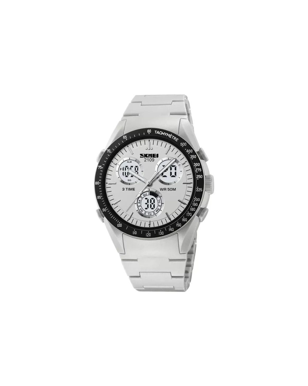 Ψηφιακό/αναλογικό ρολόι χειρός – Skmei - 2109 - Light Grey