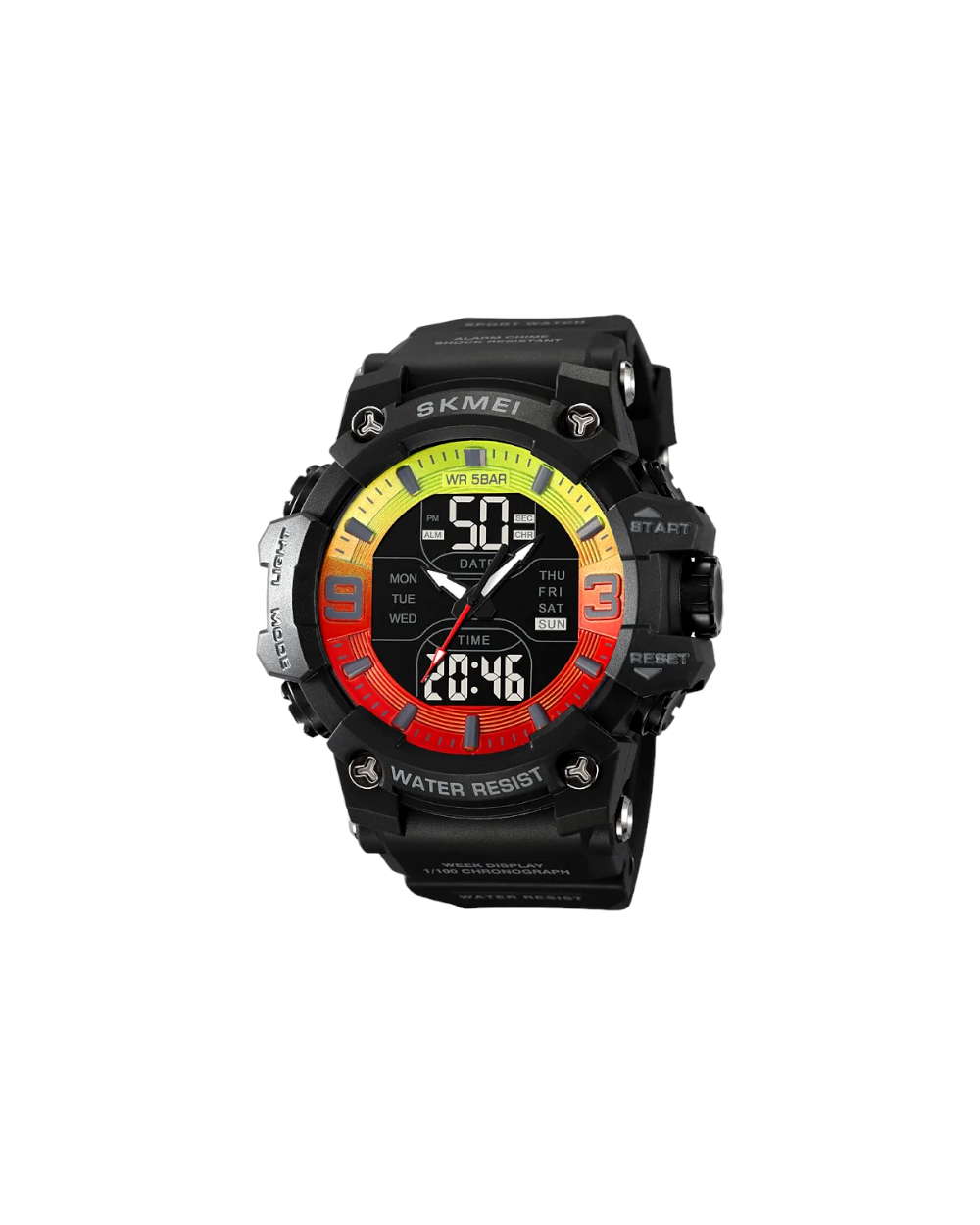 Ψηφιακό/αναλογικό ρολόι χειρός – Skmei - 2222 - Black/Red/Yellow