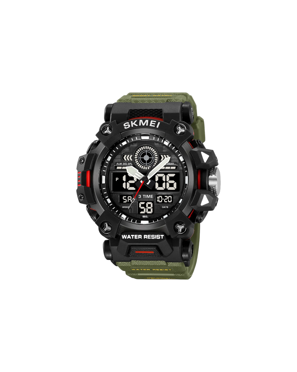 Ψηφιακό/αναλογικό ρολόι χειρός – 2226 - Green