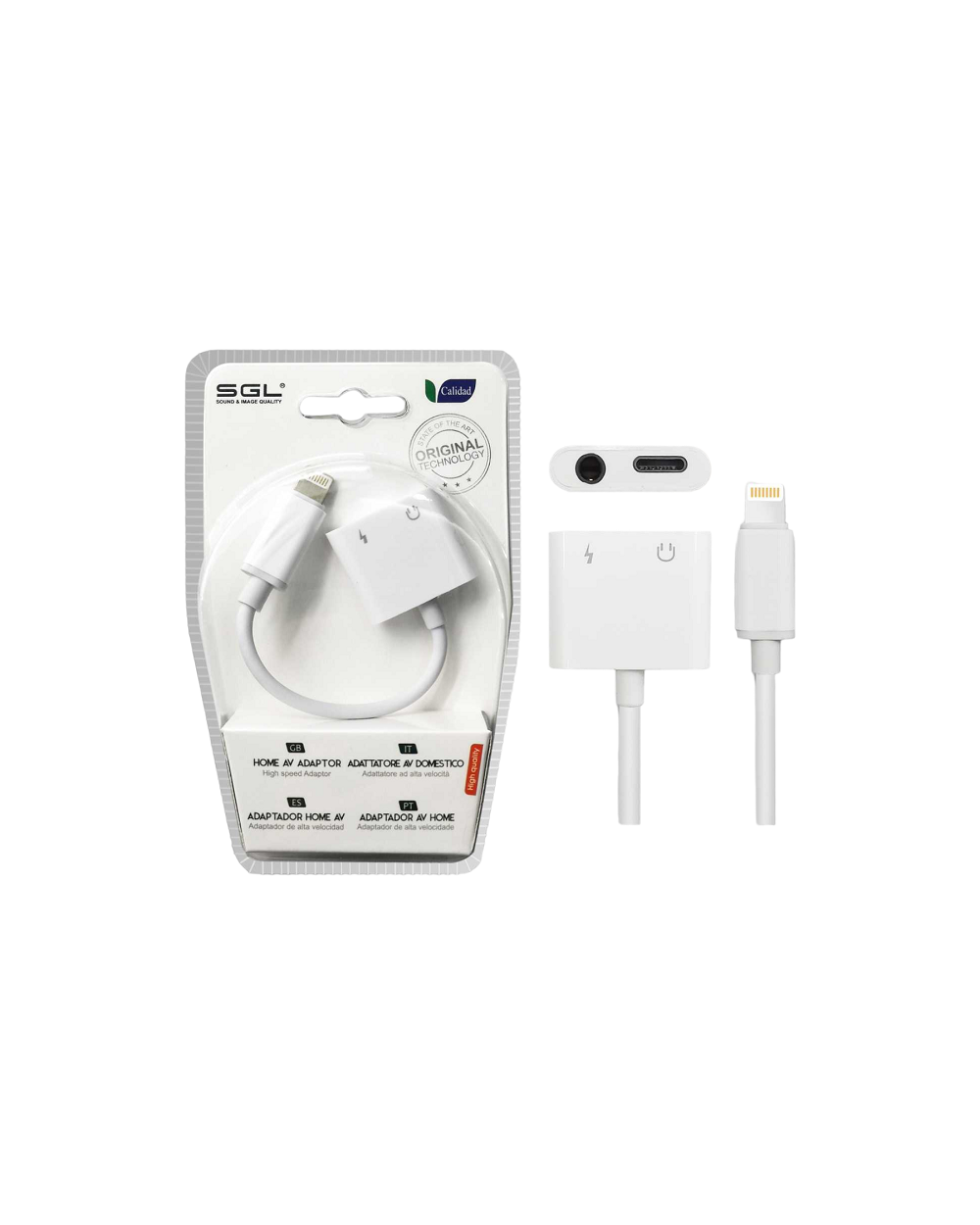 Αντάπτορας για iOs 2in1 - Lightning σε έξοδο Jack & φόρτισης - T58