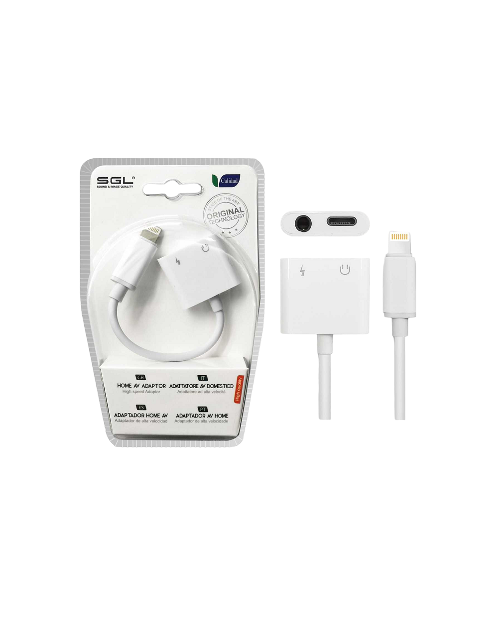 Αντάπτορας για iOs 2in1 - Lightning σε έξοδο Jack & φόρτισης - T57