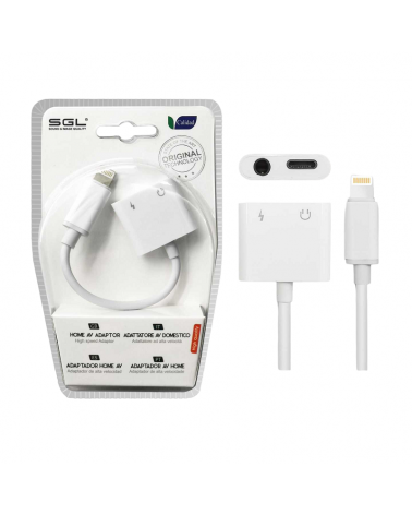 Αντάπτορας για iOs 2in1 - Lightning σε έξοδο Jack & φόρτισης - T57