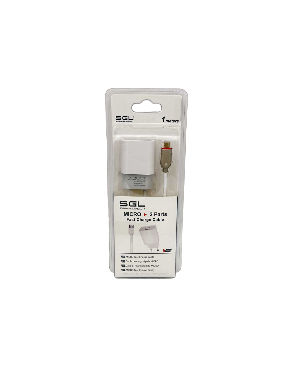 Αντάπτορας φόρτισης με καλώδιο και 2 θύρες USB - Micro USB - Quick Charge - FA13-S2 - 1m