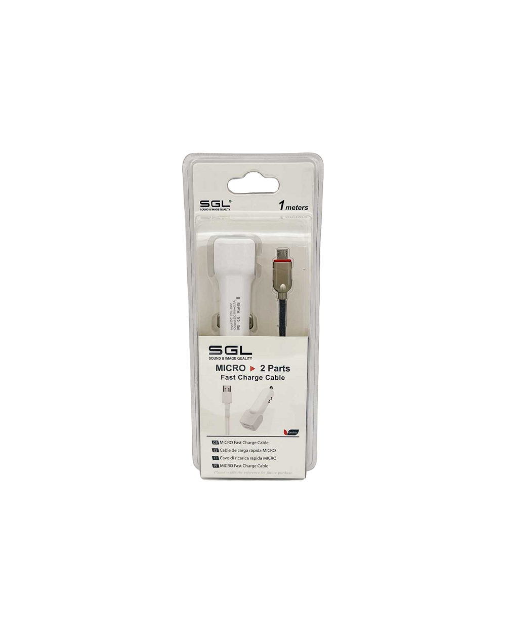 Φορτιστής αναπτήρα αυτοκινήτου με 2 θύρες USB - Micro USB - FA13-V2 - 1m