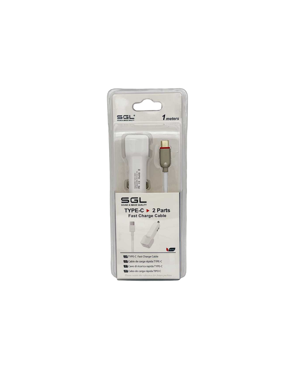 Φορτιστής αναπτήρα αυτοκινήτου με 2 θύρες USB - TypeC - FA1-V2 - 1m