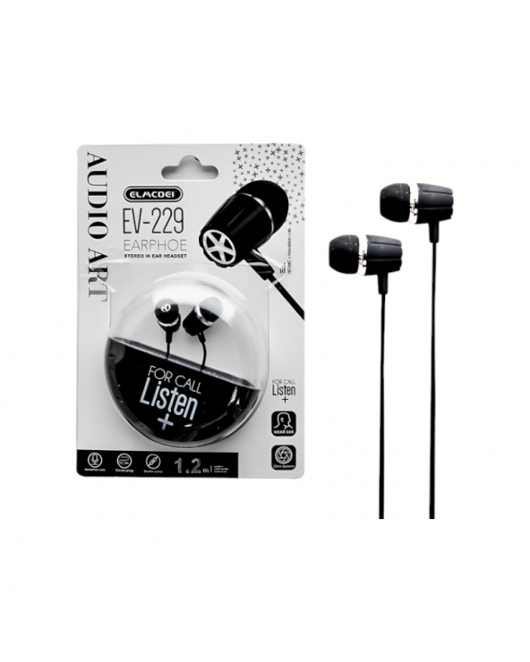 Ενσύρματα ακουστικά - EV-229 - 202296 - Black