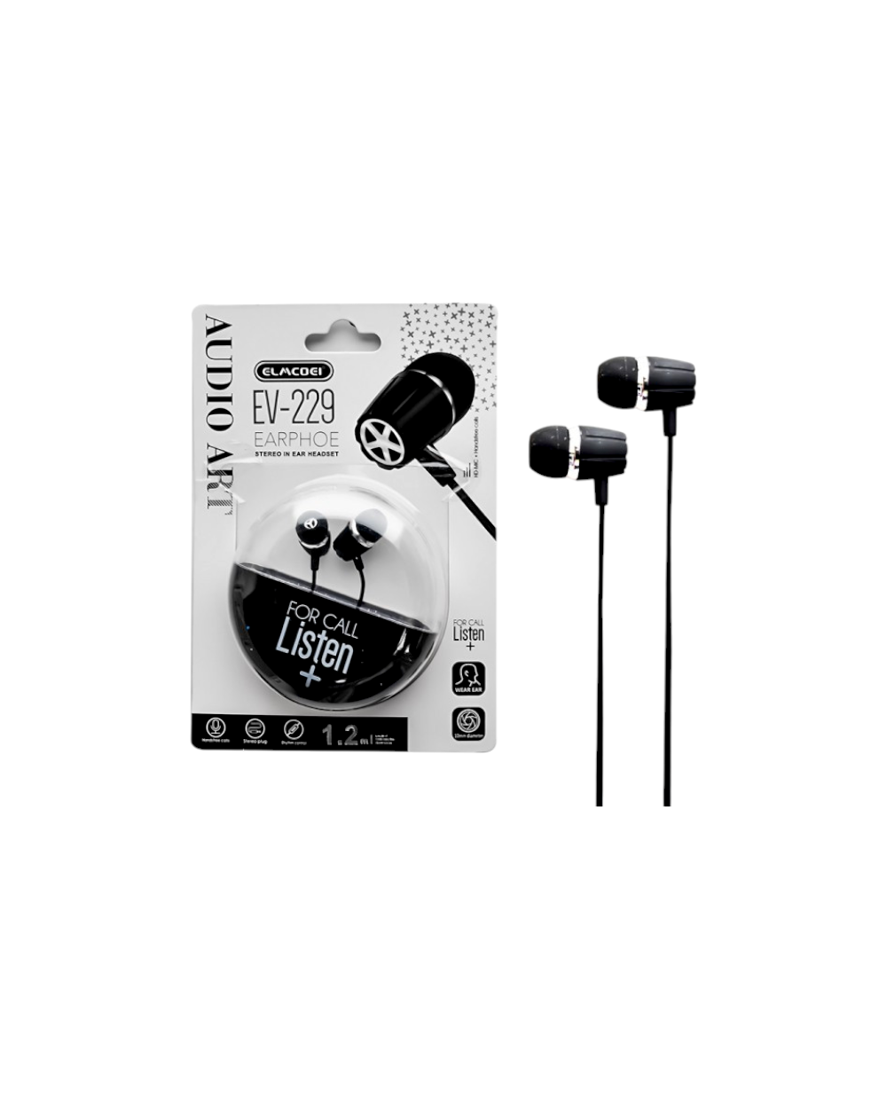 Ενσύρματα ακουστικά - EV-229 - 202296 - Black