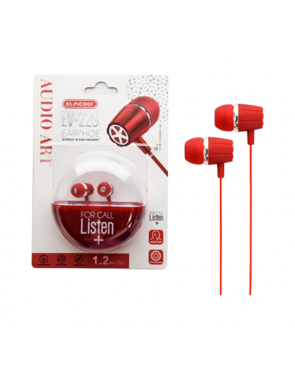 Ενσύρματα ακουστικά - EV-229 - 202296 - Red