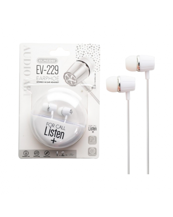 Ενσύρματα ακουστικά - EV-229 - 202296 - White