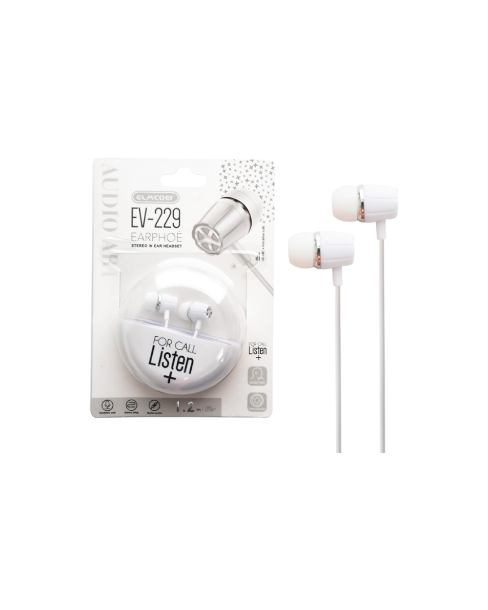 Ενσύρματα ακουστικά - EV-229 - 202296 - White
