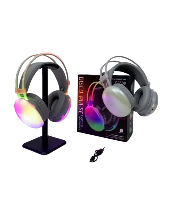 Ασύρματα ακουστικά Bluetooth LED - Headphones - PG580 - RGB - 212058 - White