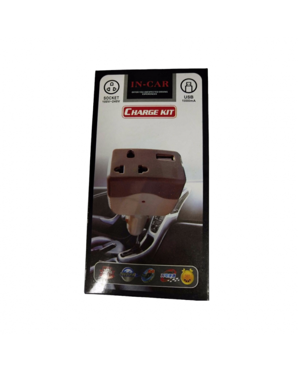 Αντάπτορας αναπτήρα αυτοκινήτου με πρίζα και USB - In-Car - WF306