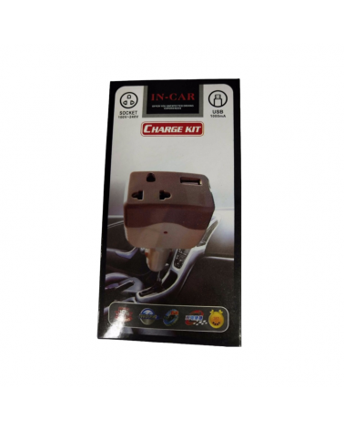 Αντάπτορας αναπτήρα αυτοκινήτου με πρίζα και USB - In-Car - WF306