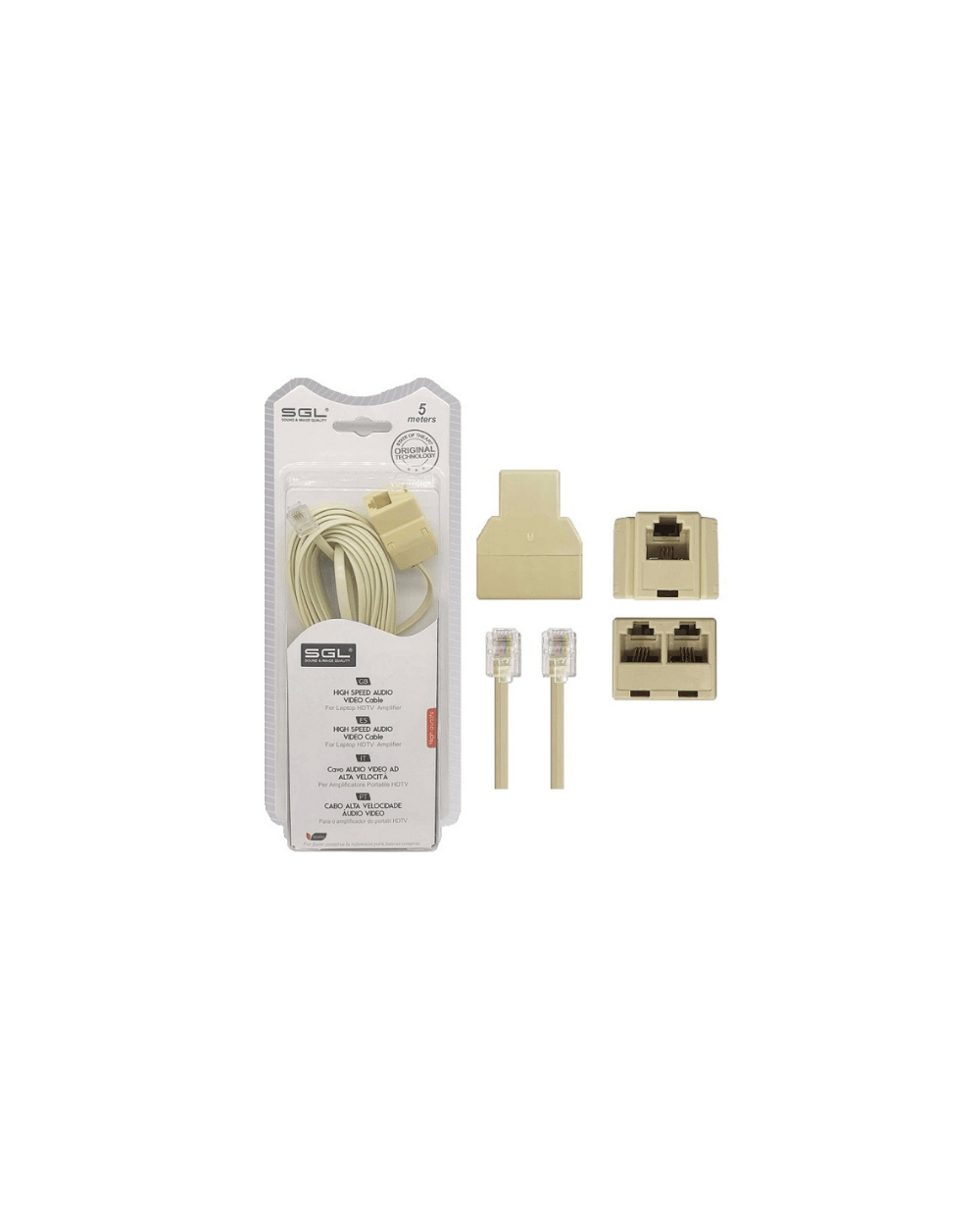 Καλώδιο γραμμής τηλεφώνου - 5m - 6P4C