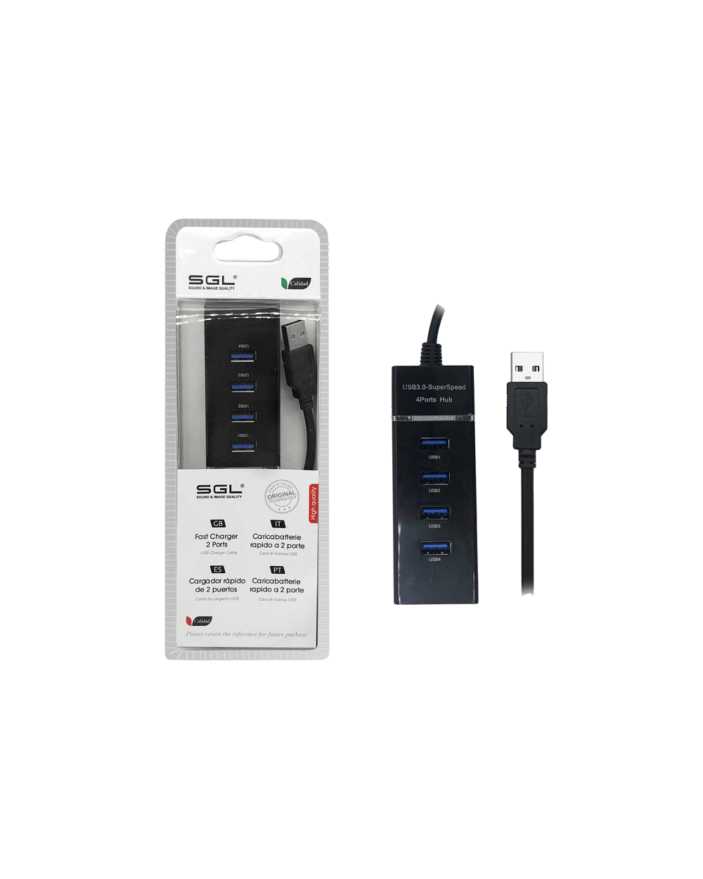 Αντάπτορας USB Hub με 4 θύρες - 304P - 30cm