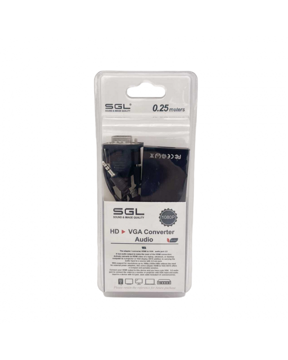 Αντάπτορας HDMI female σε VGA & Jack 3.5mm - TP12 - 25cm