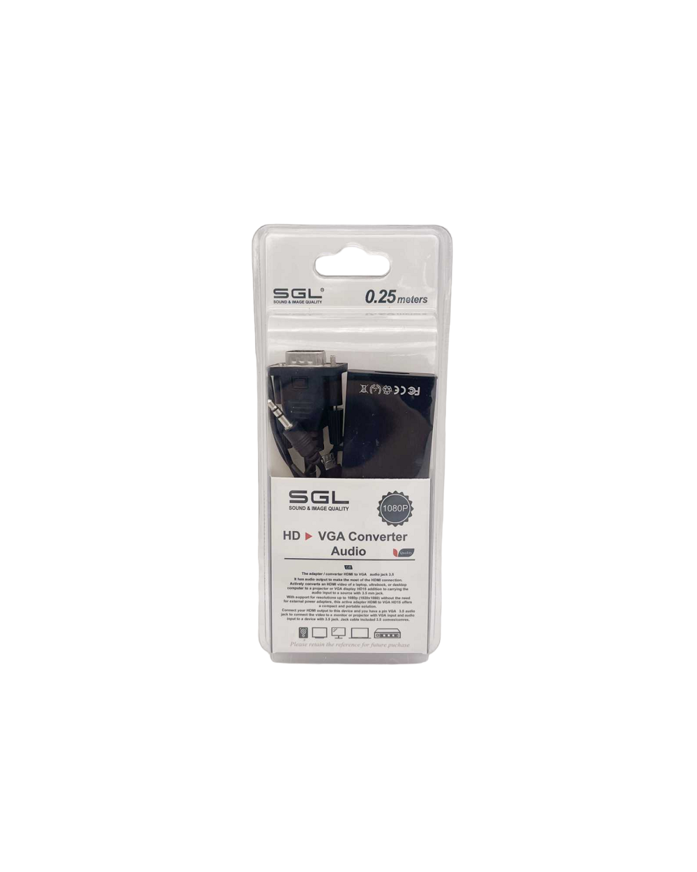 Αντάπτορας HDMI female σε VGA & Jack 3.5mm - TP12 - 25cm