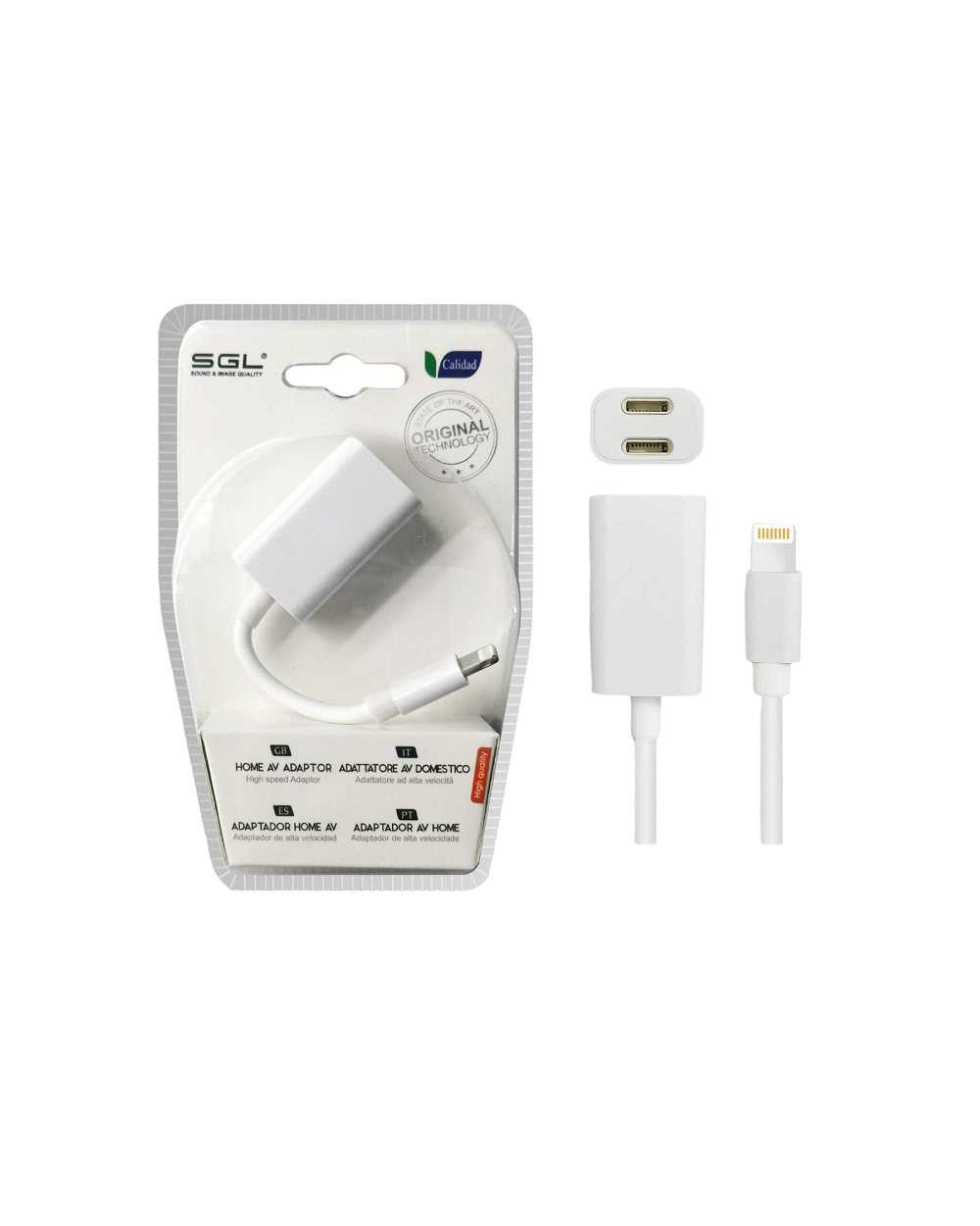 Αντάπτορας για iOs - Lightning Male σε Dual Lightning Female - T61