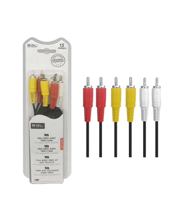 Kαλώδιο RCA - 306A - 3xRCA male/3xRCA male - 1.5m