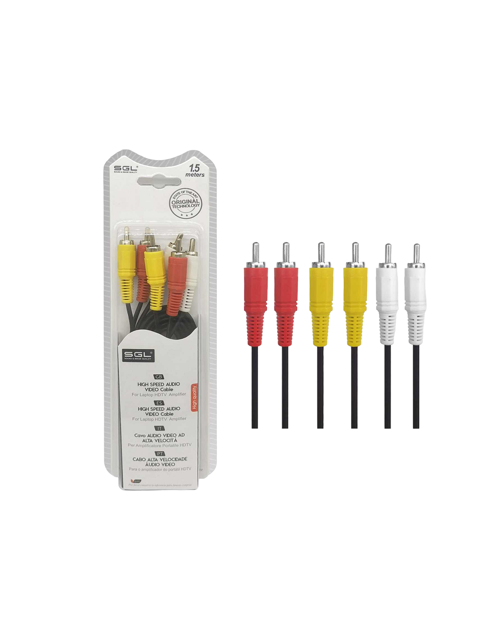 Kαλώδιο RCA - 306A - 3xRCA male/3xRCA male - 1.5m