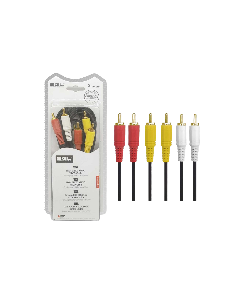Kαλώδιο RCA - 306A - 3xRCA male/3xRCA male - 3m