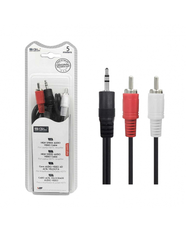 Καλώδιο ήχου - 412A - Jack 3.5mm male/2xRCA male - 5m