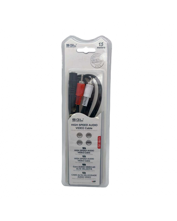 Καλώδιο ήχου - 1513 - Jack 3.5mm female/2xRCA male - 1.5m